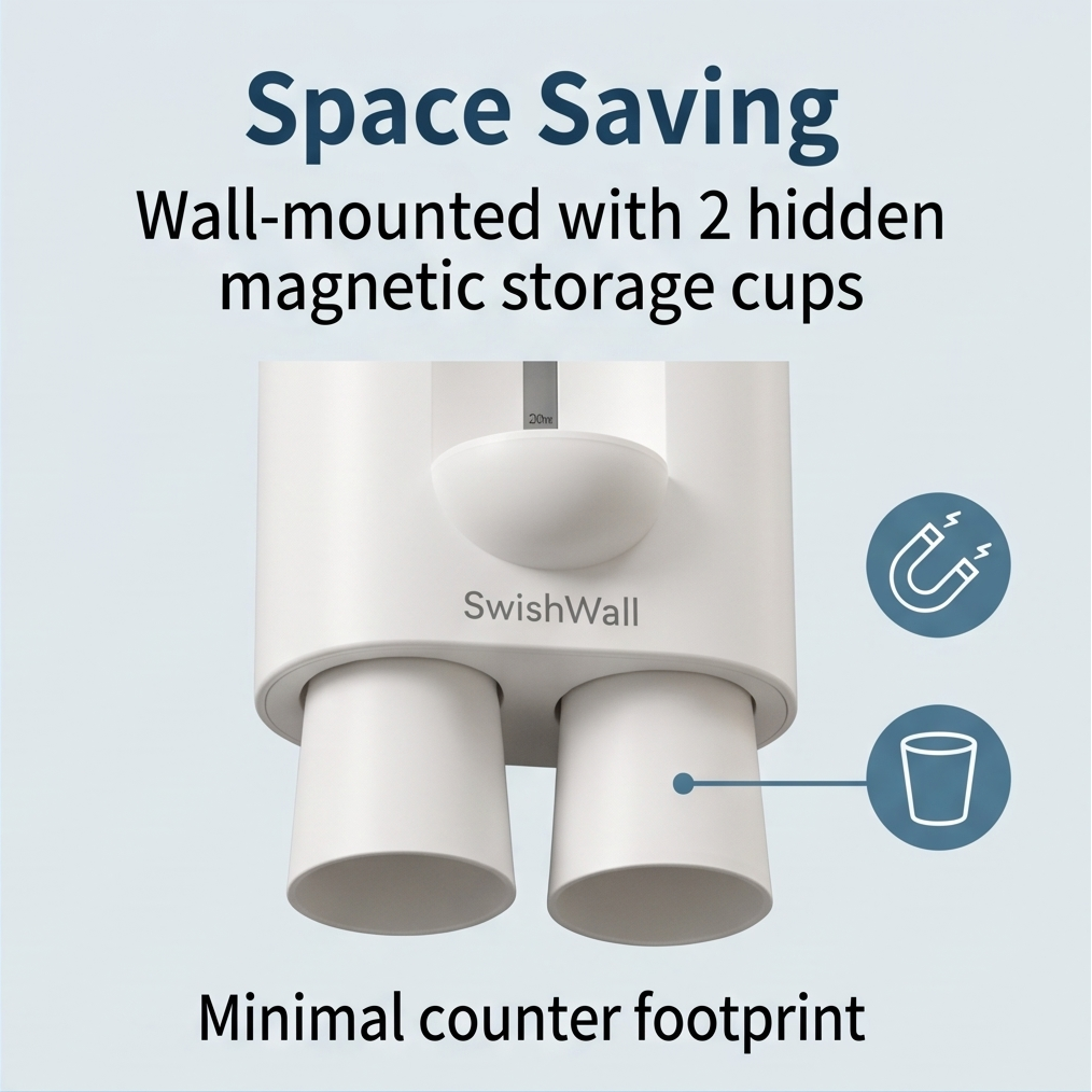 SwishWall™ Touchless Mouthwash Dispenser