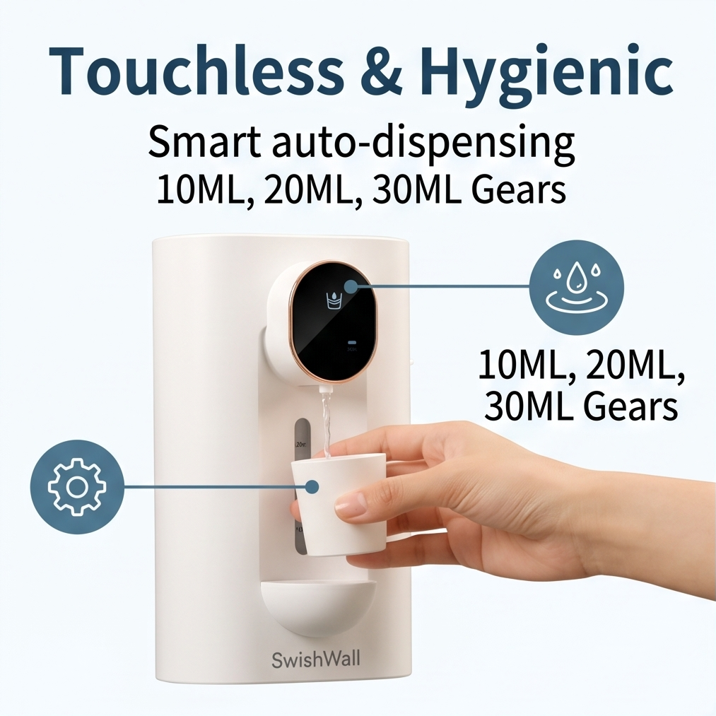 SwishWall™ Touchless Mouthwash Dispenser